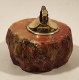 Vintage 1960s Romano Bianchi Hand Made Heavy Red Alabaster Stone Table Lighter