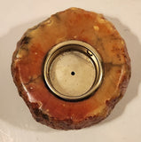 Vintage 1960s Romano Bianchi Hand Made Heavy Red Alabaster Stone Table Lighter