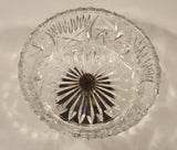 Vintage Ornate Brass Footed Pedestal Pinwheel Crystal Glass Bowl