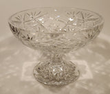 Vintager Bohemian Czech Kusak 5 7/8" Tall Heavy Crystal Glass Pedestal Bowl Dish