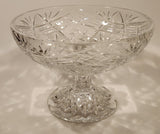 Vintager Bohemian Czech Kusak 5 7/8" Tall Heavy Crystal Glass Pedestal Bowl Dish