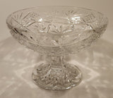 Vintager Bohemian Czech Kusak 5 7/8" Tall Heavy Crystal Glass Pedestal Bowl Dish