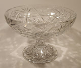 Vintager Bohemian Czech Kusak 5 7/8" Tall Heavy Crystal Glass Pedestal Bowl Dish