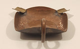 Vintage Oravo Two Slot Hammered Copper Metal Cigarette Ashtray with Handle