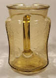 Antique 1933-37 Federal Glass Patrician Yellow Toned Embossed Depression Glass Pitcher Jug