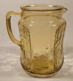 Antique 1933-37 Federal Glass Patrician Yellow Toned Embossed Depression Glass Pitcher Jug