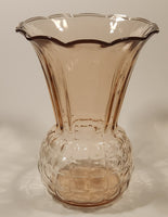Antique 1930s Anchor Hocking Pineapple Shaped Pink Depression Glass Vase