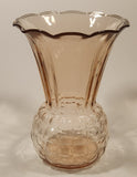 Antique 1930s Anchor Hocking Pineapple Shaped Pink Depression Glass Vase