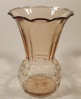 Antique 1930s Anchor Hocking Pineapple Shaped Pink Depression Glass Vase