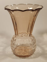 Antique 1930s Anchor Hocking Pineapple Shaped Pink Depression Glass Vase