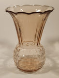 Antique 1930s Anchor Hocking Pineapple Shaped Pink Depression Glass Vase