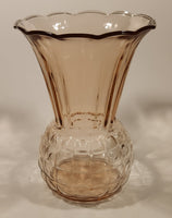 Antique 1930s Anchor Hocking Pineapple Shaped Pink Depression Glass Vase