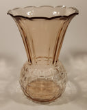 Antique 1930s Anchor Hocking Pineapple Shaped Pink Depression Glass Vase