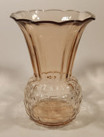 Antique 1930s Anchor Hocking Pineapple Shaped Pink Depression Glass Vase