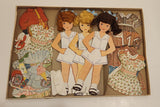 Rare Vintage DJE Toys 3 Big Dolls Dress Up Game In Box