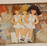 Rare Vintage DJE Toys 3 Big Dolls Dress Up Game In Box
