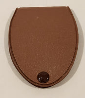 Vintage Brown Leather Red Plastic Fold Away Pocket Magnifier Made in Japan