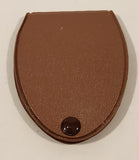 Vintage Brown Leather Red Plastic Fold Away Pocket Magnifier Made in Japan