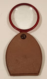 Vintage Brown Leather Red Plastic Fold Away Pocket Magnifier Made in Japan