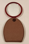 Vintage Brown Leather Red Plastic Fold Away Pocket Magnifier Made in Japan