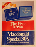 Rare Vintage MacDonald Special Five Free Per Pack Double Sided Cardboard Store Advertising Sign
