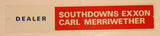 Rare Vintage Exxon Dealer Southdown Exxon Carl Marriwether Baton Rouge Louisiana 7 1/2" x 40 1/4" Metal Sign