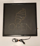 Ice Cream OPEN Light Up 19" x 19" Animated Sign