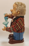 Vintage 1960s Blushing Willy Animated Bartender Tin Litho 10 1/4" Tall Battery Operated Electro Toy NEEDS REPAIR