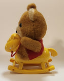Vintage Bear on Yellow Rocking Horse Battery Operated Toy