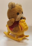 Vintage Bear on Yellow Rocking Horse Battery Operated Toy