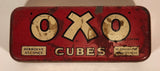 Antique 1930s Oxo Brand Cubes Red Tin Metal Container