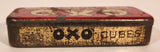 Antique 1930s Oxo Brand Cubes Red Tin Metal Container