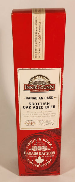 Innis & Gunn Canada Day 2009 Limited Edition Canadian Cask Scottish Oak Age Beer Bottle Brewed In Scotland Sealed New in box
