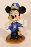 Vintage Walt Disney Productions Mickey Mouse Police Officer Blowing Whistle with Figaro The Cat 3 3/4" Tall Porcelain Figurine