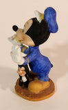 Vintage Walt Disney Productions Mickey Mouse Police Officer Blowing Whistle with Figaro The Cat 3 3/4" Tall Porcelain Figurine