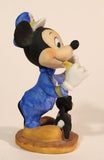 Vintage Walt Disney Productions Mickey Mouse Police Officer Blowing Whistle with Figaro The Cat 3 3/4" Tall Porcelain Figurine