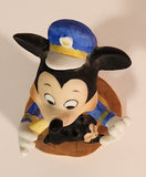 Vintage Walt Disney Productions Mickey Mouse Police Officer Blowing Whistle with Figaro The Cat 3 3/4" Tall Porcelain Figurine