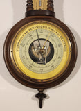 Vintage Barigo Style Dutch Ornate Spire Top Wood Cased Wall Thermometer Barometer Weather Station Made in Germany