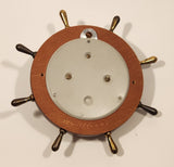 Vintage JG Gischard Weather Guide Aneroid Wood Cased Brass Trim Ships Wheel Barometer Made in Germany