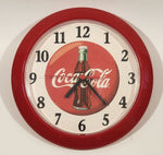 Coca Cola Button Style 8 1/2" Red Plastic Wall Clock WORKING