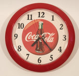 Coca Cola Button Style 8 1/2" Red Plastic Wall Clock WORKING