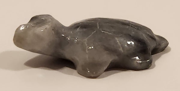 Miniature 1 1/4" Hand Carved Polished Onyx Marble Stone Sea Turtle Figurine