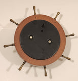 Vintage Wood Cased Brass Trim Ships Wheel Barometer Made in West Germany