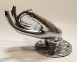 Vintage Thai Buddha Vitarka Mudra 6" Hand Aluminum Wall Mount Towel Holder