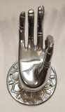 Vintage Thai Buddha Vitarka Mudra Hand 5 1/2" Aluminum Wall Mount Towel Holder
