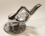 Vintage Thai Buddha Vitarka Mudra Hand 5 1/2" Aluminum Wall Mount Towel Holder