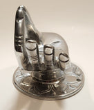 Vintage Thai Buddha Vitarka Mudra Hand 5 1/2" Aluminum Wall Mount Towel Holder