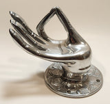 Vintage Thai Buddha Vitarka Mudra Hand 5 1/2" Aluminum Wall Mount Towel Holder