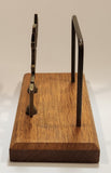 Vintage "Do It Now" Solid Brass and Oak Wood Desktop Office Bill Letter Folder Holder