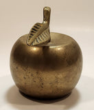 Vintage Brass Metal 3" Tall Apple with Leaf